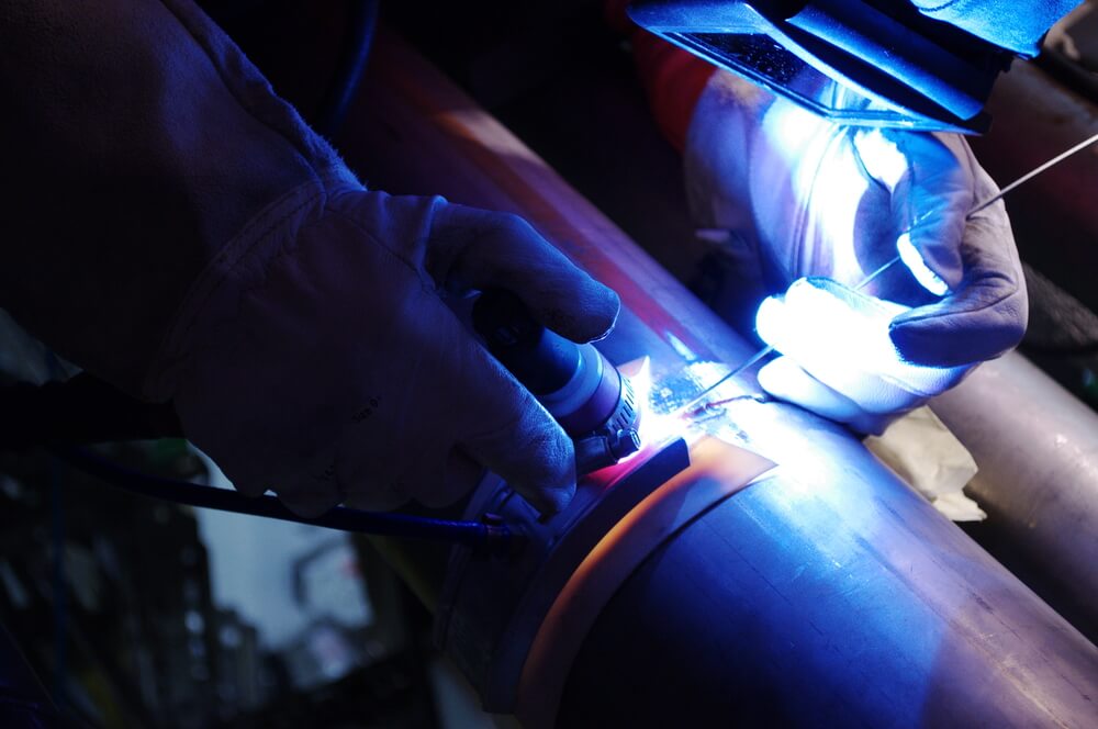 close up pipe welding